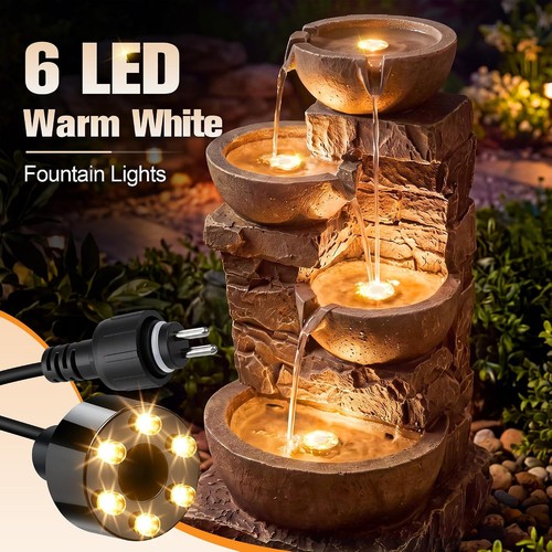 Lumière sous-marine 6 LED avec joint torique pour fontaine étang à poissons jardin d'eau 12v - Photo 4/10