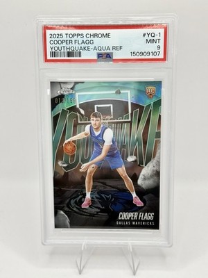 2025-26 Topps Chrome-Youthquake Cooper Flagg #YQ-1 Aqua Refractor /199(RC) PSA 9
