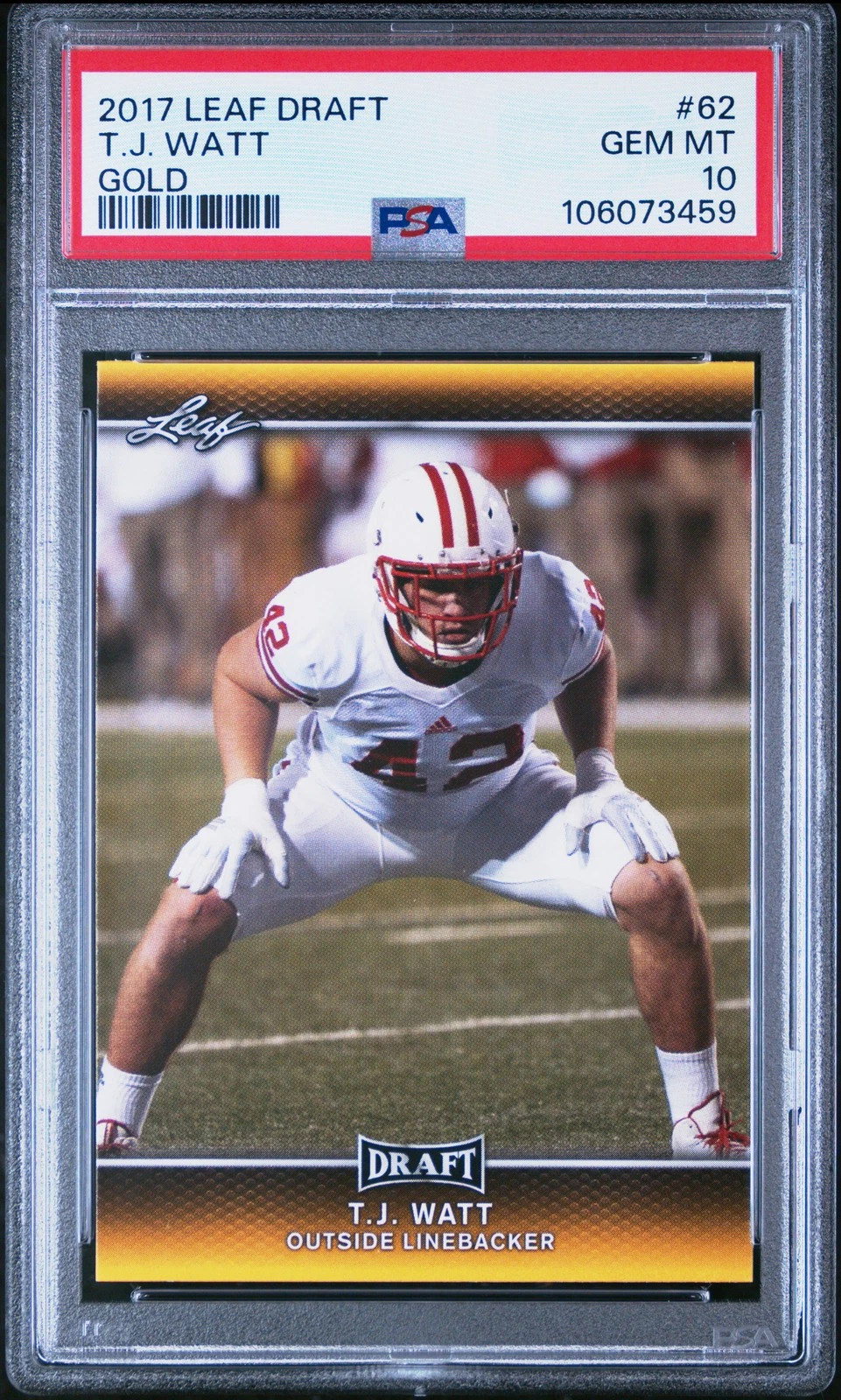 TJ Watt Leaf Draft #62 Gold