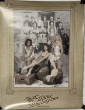 VINTAGE MILLER MARKETPLACE BEER POSTER FT WORTH TX RARE SEXY LINGERIE