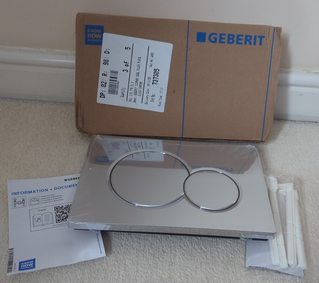 Geberit Sigma 01 Dual Flush Plate Glossy Chrome 115.770.21.5 - New