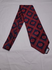 Richhman Brothers Mens Formal Necktie 54"Lx4.25"W Red/Navy Neck Tie