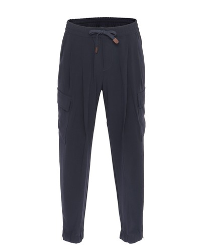 NWT MARCO PESCAROLO PANTS Focus midnight blue wool trousers luxury 48