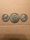 1949 SILVER SKULL , Half Dollar Plus .
