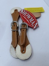 Showman Youth Argentina Cow Leather Spur Straps w/Rawhide Ends YOUTH LT