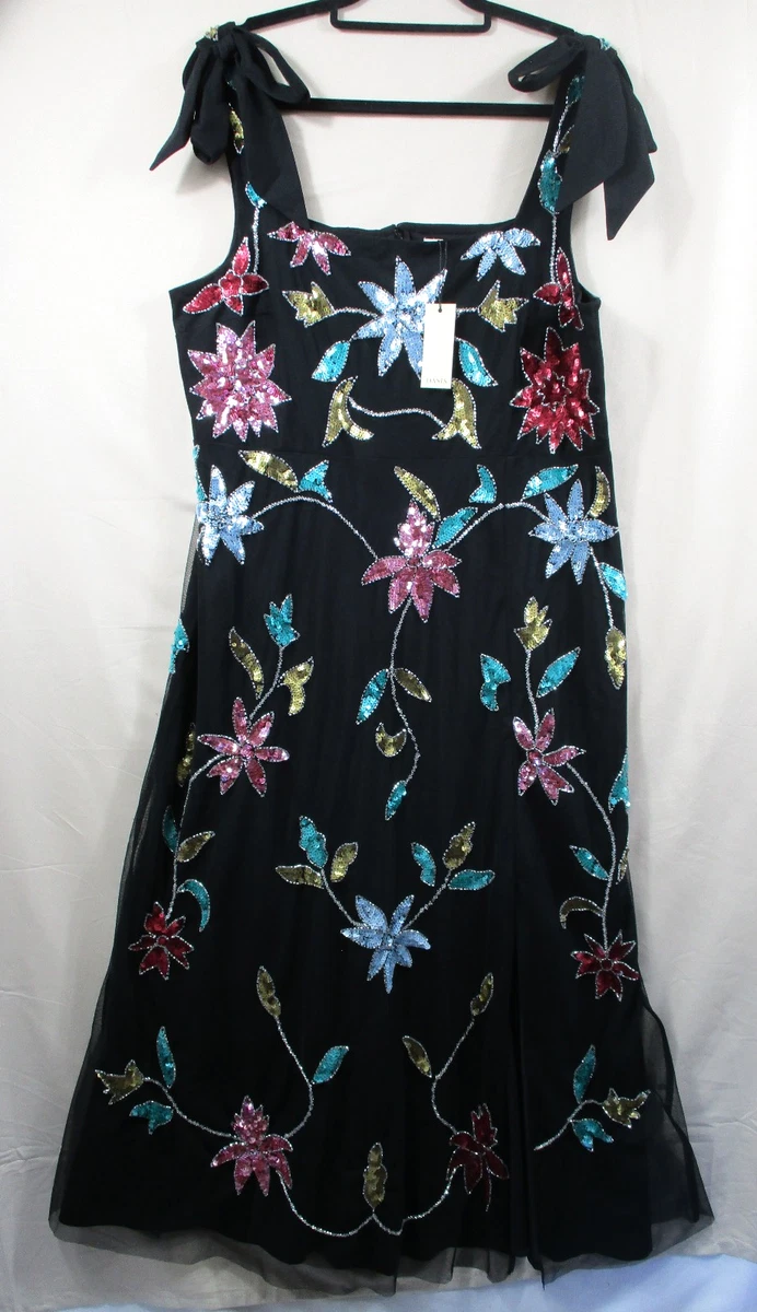 sachin and babi light blue dress Oasis Floral Embellished Split Midi Dress