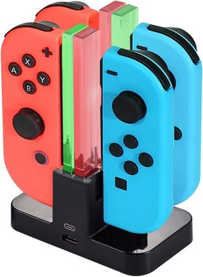 4-in-1 Joy-Con Ladestation   Ladegerät für Nintendo Switch, schnell und sicher