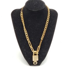 Louis Vuitton Gold Padlock W/ Unbranded Stainless Steel Gold Plated Chain 1