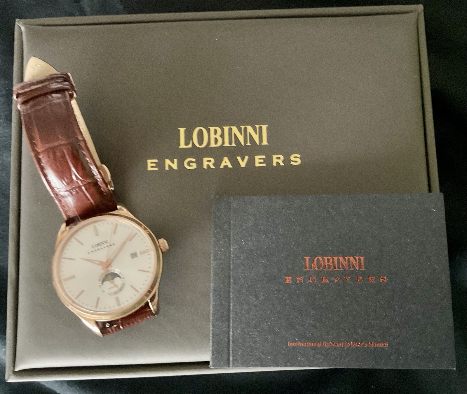 Mint  Automatic Lobinni Moon Phase/Date Dress Wat… - image 6