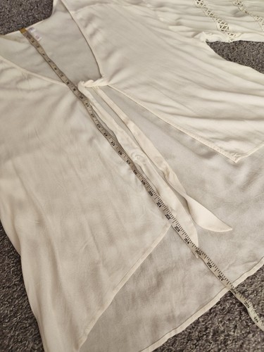 Xhilaration cremeweiß Viskose & Baumwolle Spitzenärmel vorne offen zum Binden Cardigan Oberteil XXL - Bild 19 von 21