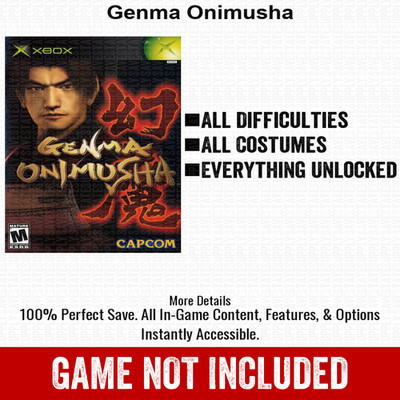Genma Onimusha 100% Unlocked All Items Xbox USB Save File