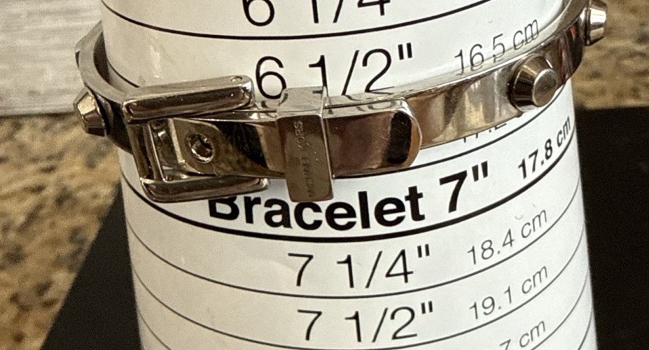 Michael Kors Bracelet Silver Tone Stud Buckle Bangle Womens 6.5” Jewelry