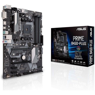 ASUS PRIME B450-PLUS, AMD AM4, ATX, 128GB DDR4, 4DIMM, HDMI, DVI, PCIE B450 Prim