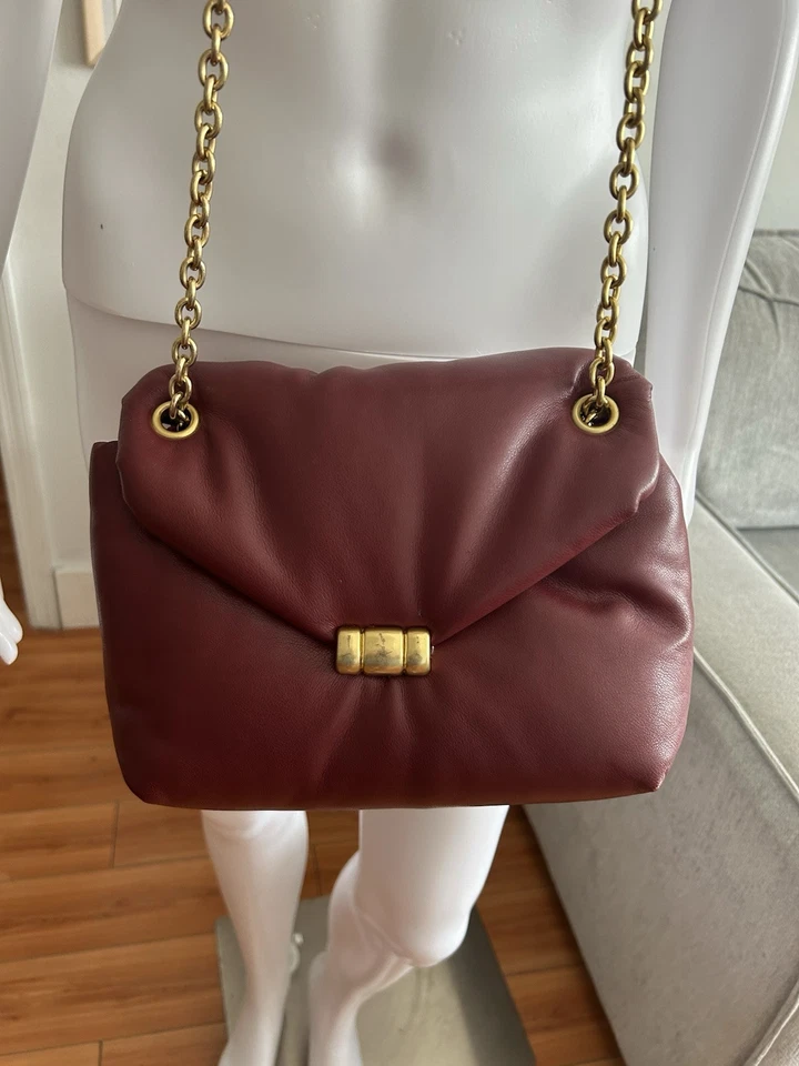 Bandolera Boho Mango Borgoña Cadena Foto 3 de 4