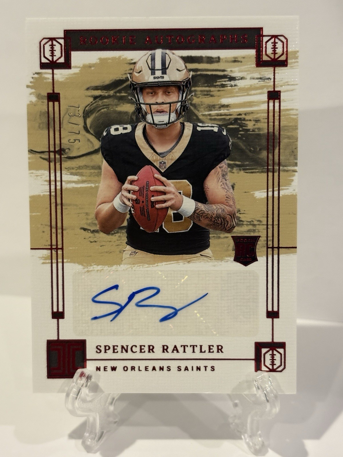 2024 Impeccable #RA-SRR SPENCER RATTLER Rookie Autographs Red /75 (RC)
