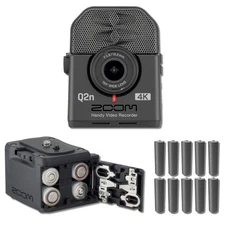 Zoom Q2n-4K Handy Video Recorder with XY Mic, Battery Pack & 10x AA Batteries