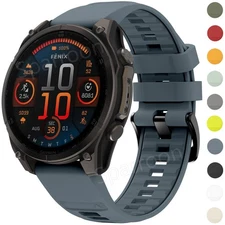 For Garmin Fenix 8/7/7X/6/6X Pro/5X/Epix Pro Quick Fit Silicone Watch Band Strap