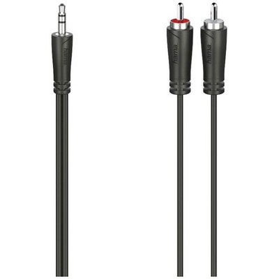 Audio cable Hama 00200720 1x jack 3.5mm to 2x RCA 1.5m black