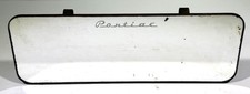Vtg 60s Etched Pontiac Clip-on Sun Visor Vanity Mirror Spring Clips Metal Frame