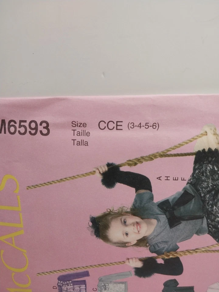 Mccalls M6593 Girls Top, Leggings, Skirt and Arm Warmers Size 3 4 5 6 - Image 2 of 4