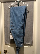 NWT HISEA Men s Heavy Duty Bib Overalls, Zipper - Relaxed Fit, Size 42W/30L