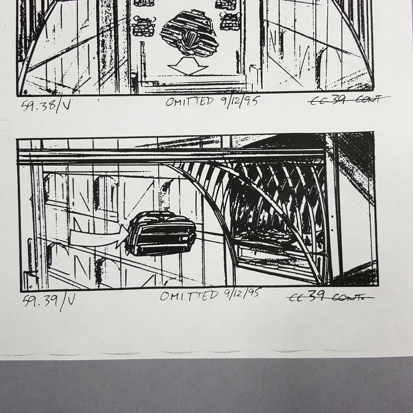 Image 15 of The Fifth Element - Production Used Storyboard, Cab Chase 59.38-39 , COA