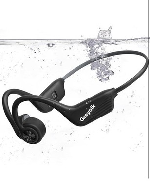 GREYOLK Swimming Headphones,Bone Conduction Headphones Bluetooth 5.3,IP68 Water