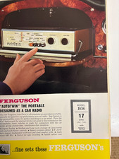 FERGUSON AUTOTWIN MODEL 3124 PORTABLE TRANSISTOR RADIO  1964/65  DATA SHEET