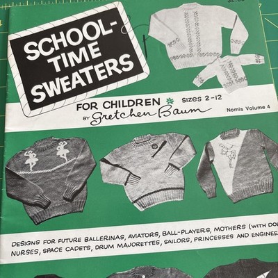 1954 School Time Children's Sweaters Vintage Knitting Patterns Sizes 2-12 Vol 4