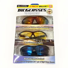 Bell+Howell Tac Glasses 3 Pair Value Pack Crisp Clear Vision No Glare - New