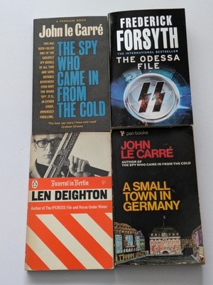 Lot x 4 Spy paperbacks - Le Carre , Forsyth , Deighton 1966-2011