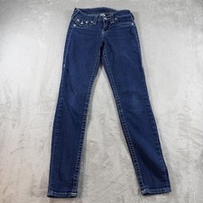 True Religion Womens Section Legging Jeans Size 26 Made In USA Flap Pocket Blue
