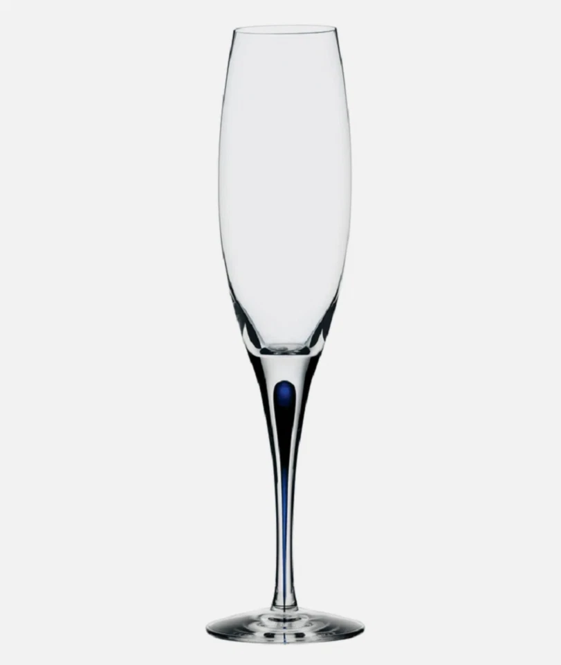 ORREFORS CRYSTAL INTERMEZZO BLUE CHAMPAGNE 8.8OZ GLASS 6257401 HANDMADE 9.8" NEW - Image 3 of 4