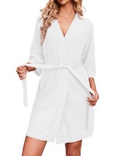 Ekouaer Robes for Women Waffle Knit Bathrobe Soft Lightweight Knee Length Lou...