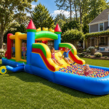 23FT Commercial PVC Inflatable Bounce House Obstacle Course Castle Large Slide