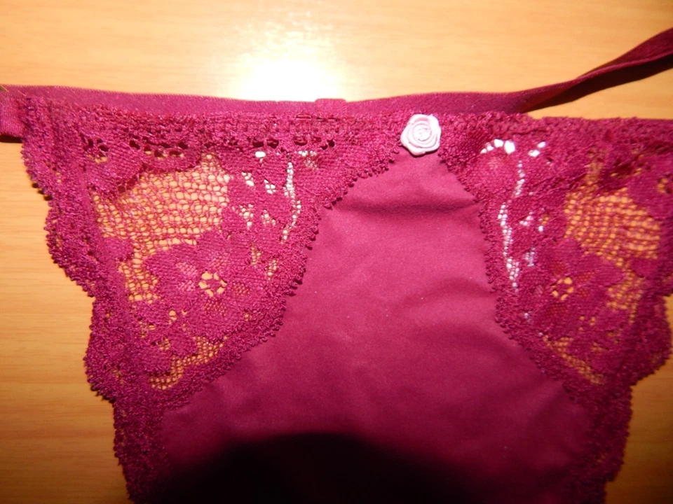 Victoria s Secret L Tanga V-String Thong Höschen Unterhose Panty  sexy bordeaux - Bild 2 von 4
