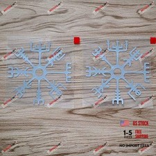 Silver 4" Vegvisir Compass Decal Sticker - Odin Odin Norse Norway