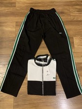 Lacoste Tracksuit Set Black White Green Track Jacket & Pants Size L With Tags