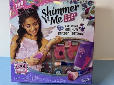Cool Maker-Shimmer Me Body Art Roll-On Glitter Tattoos Kit-temporary Tattoos