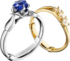 9 Pack Filled Gold/Silver Metal Ring Guard,Invisible Ring Size Adjuster Set for