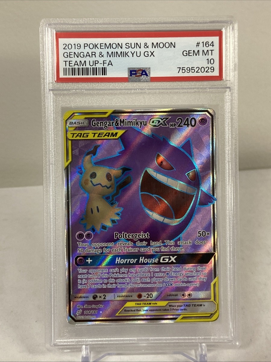 Pokémon Gengar & Mimikyu GX FA 164/181 Team Up PSA 10 GEM
