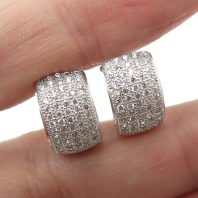 925 Sterling Silber Rundschliff C Z Funkelnde Creolen