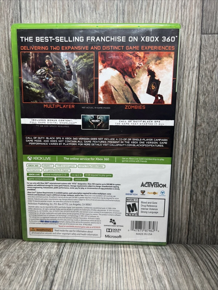 Call of Duty: Black Ops III Microsoft Xbox 360 Brand New Sealed - Image 2 of 2