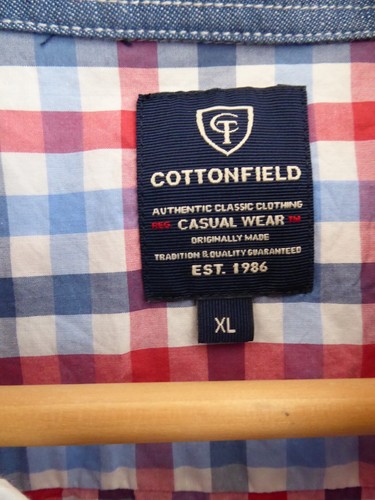 Cottonfield mens' mult check button fasten long sleeve Shirt Label Size XL - Picture 5 of 7