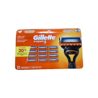 Gillette Fusion 5 Refill Razor Blades- 12 Cartriges New Slight Dmg Box