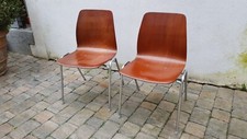 2 x Stapelstuhl Besucherstuhl Besprechungsstuhl Esszimmer Pagholz West Germany