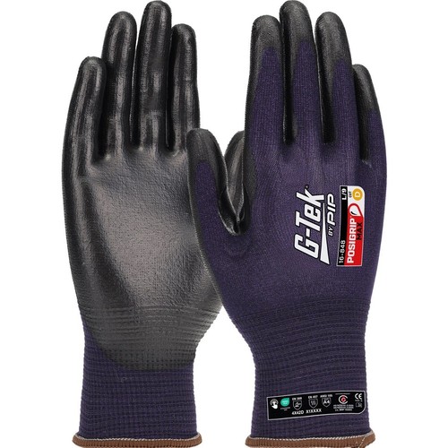 12 x G-Tek 16-848 PosiGrip Max Technology Cut D Resistant Oil Grip Touch Gloves - Picture 2 of 3