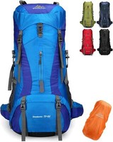 Trekkingrucksack 70L Blau Camping Wanderrucksack Reiserucksack Mit Regenschutz
