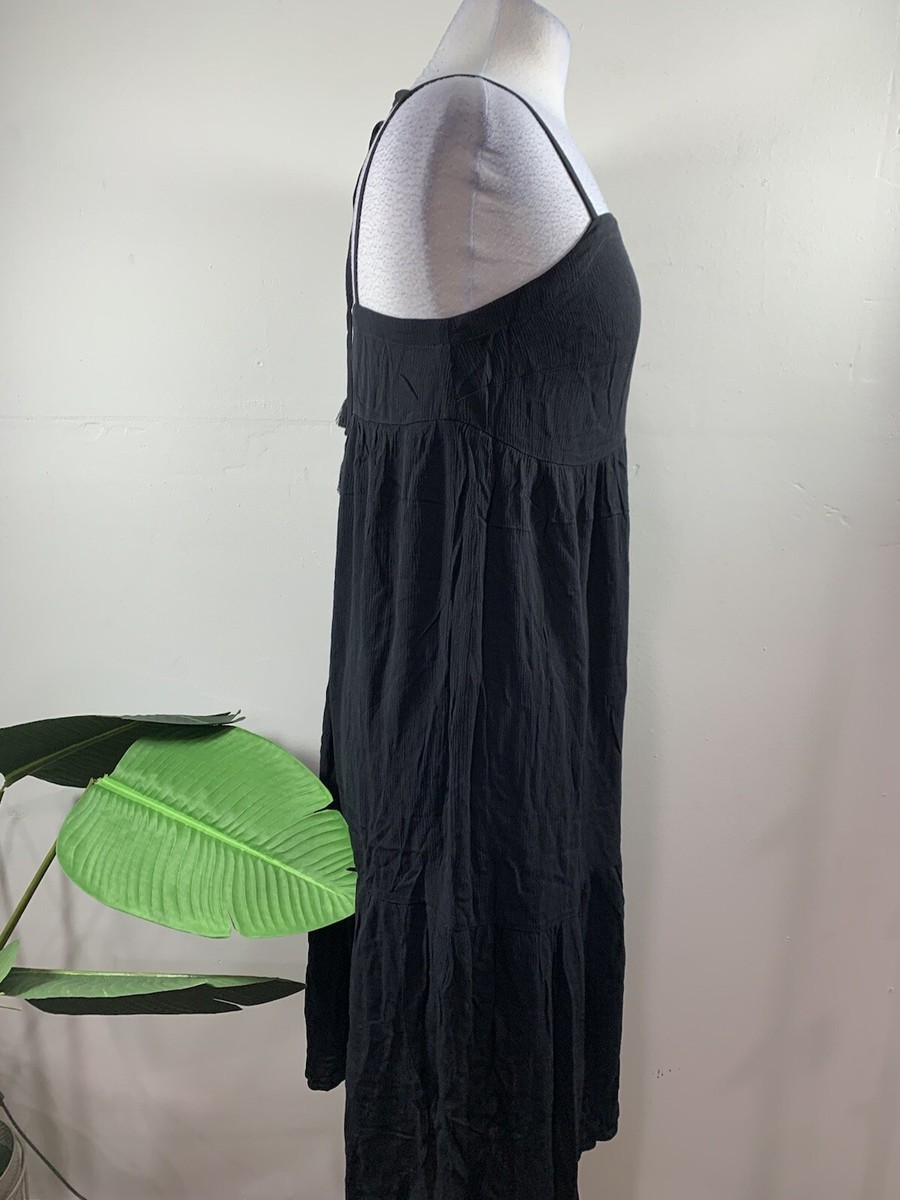 chinese dress ladies Loft Women's Black 100% Rayon V-Neck Long Sleeve Casual Maxi Dress Siz –  Carissa's Closet main image 1