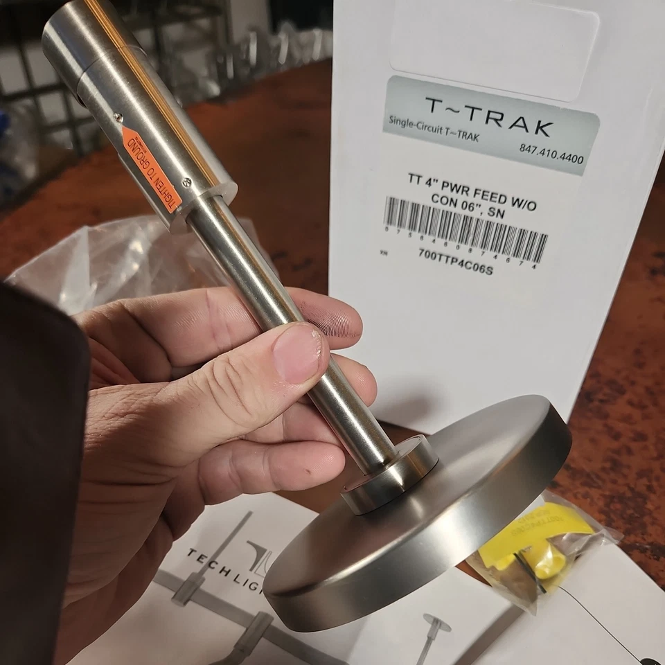 TECH LIGHTING 700TTP4C06S 4" T-TRAK ROUND POWER FEED 1-CIR CANOPY, SATIN NICKEL - Image 4 of 4